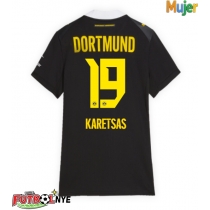 Camiseta Borussia Dortmund Konstantinos Karetsas #19 Visitante Equipación para mujer 2026-27 manga corta
